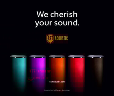 HiFi acoustic treatment with Tube Bass trap, AbFuser, Acoustic Wall Panel, QR Diffuser