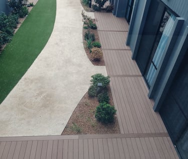 Low level composite deck boards