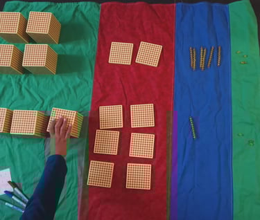 Travailler les additions avec la banque Montessori