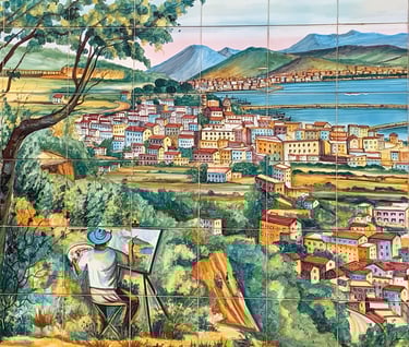 Fresque murale en céramique peinte à la main - Vietri-sul-Mare