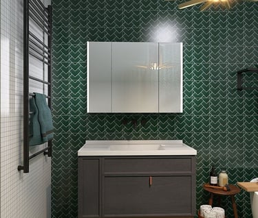 зеленая ванная дизайнер