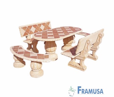 salon de jardin en béton