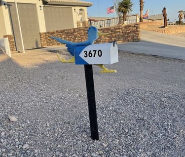 Blue Road Runner Mailbox Lake Havasu City AZ