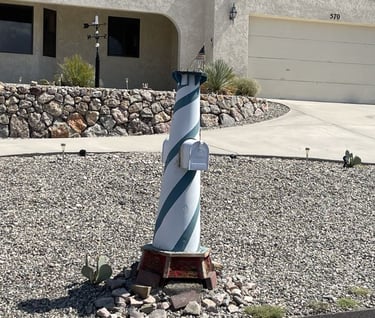 Candy Stripe Lighthouse Mailbox Lake Havasu City AZ
