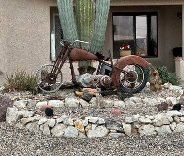 Old Motorcycle Landscaping Lake Havasu City AZ