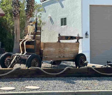 Skeleton On Wagon Landscaping Lake Havasu AZ