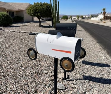 White Car Mailbox Lake Havasu City AZ