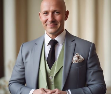 man standing near white wall