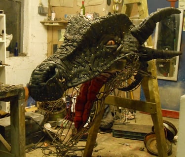 Dragon's head, commissioned by Game of Thrones studios, Banbridge, N. Ireland