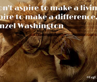Don't aspire to make a living, aspire to make a difference. Denzel Washington