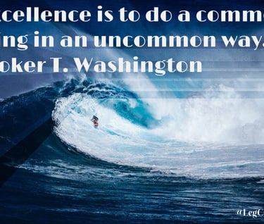Excellence is to do a common thing in an uncommon way. Booker T. Washington