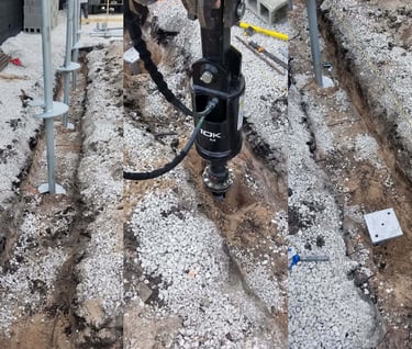 Instalación de pilotes en construcción nueva.