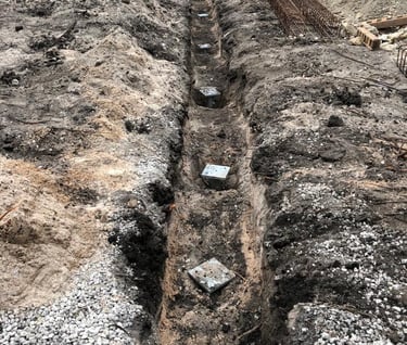 Instalación de pilotes en construcción nueva.