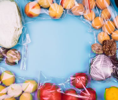 Bolsas de grado alimenticio con alimentos