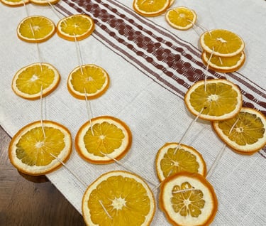 orange garland created by @HappyDucklingDesigns