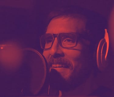 Miguel José Flores grabando la voz principal de "Volar" en MCA Studios