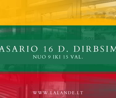 Parduotuvė vaikams Kaune vasario 16 d. dirbs