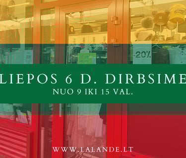 vaikisku rubu parduotuve lalande.lt liepos 6 d. dirbs prekybos miestelyje urmas