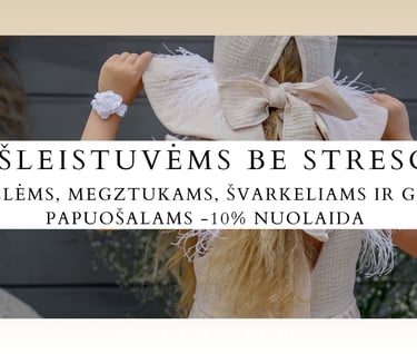 suknelems, megztukams, svarkeliams ir galvos papuosalams nuolaida vaiku prekiu parduotuveje lalande.