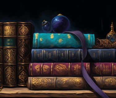 a shelf of books and a bunch of books