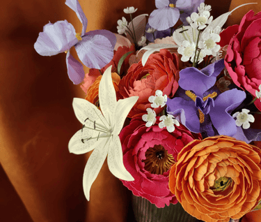 bouquet de fleurs en papier 