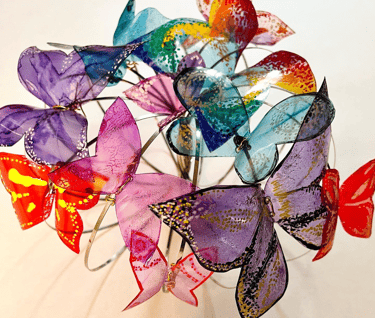 décoration bouquet fleurs plastique recyclé Olso Créations