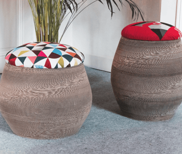 poufs en carton carasel