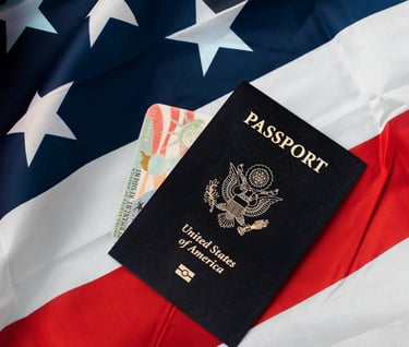 bandeira e passaporte