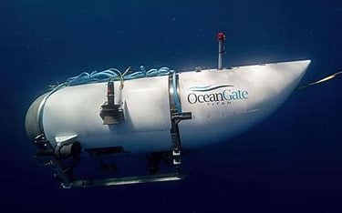 Imagem do sbmerssivo da Ocean Gate no oceano