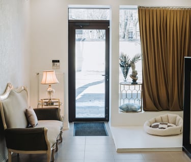 Salono užuolaidos, interjeras