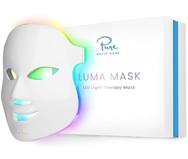 a white mask with a bright light on it