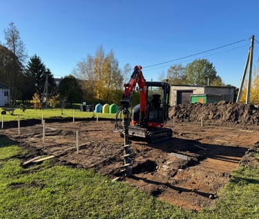 Poliu grezimas namo pamatams, poliu grezimas terasai