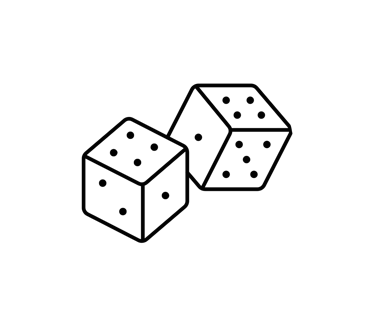 Transparent Eighter Solutions dice logo in black