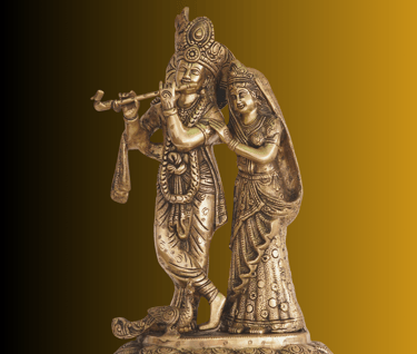 a statue of radha krishna
