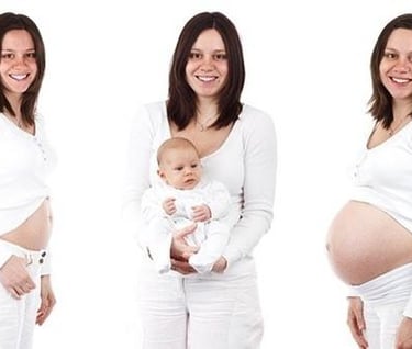 femme enceinte et avec bébé