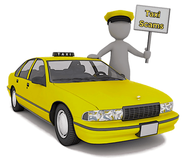 taxi driver with sign
