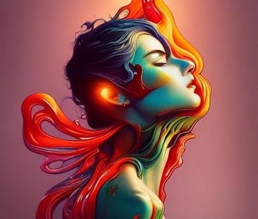 a woman with a pain drawing illustration by feel good stories fun