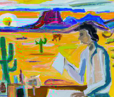 a painting of a woman in a white shirt
