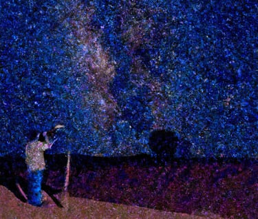 a man standing on a hill with a camera