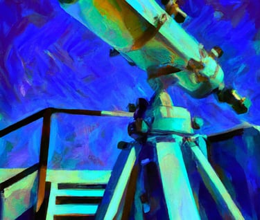 a telescope lensed photograph of a telescope