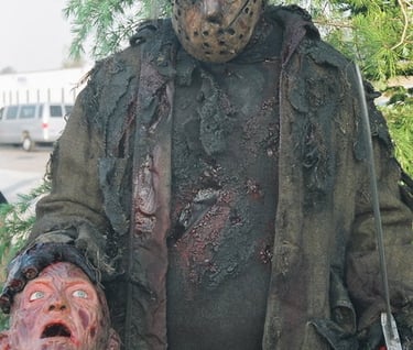 Jason with Freddy's head