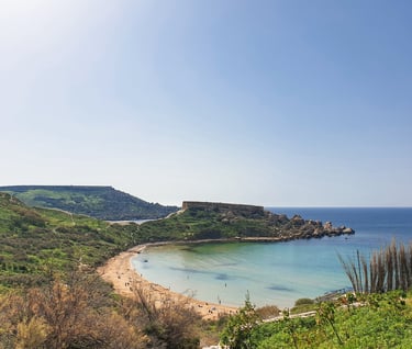 malta clay cliffs ghajn tuffieha riviera beach qarraba bay