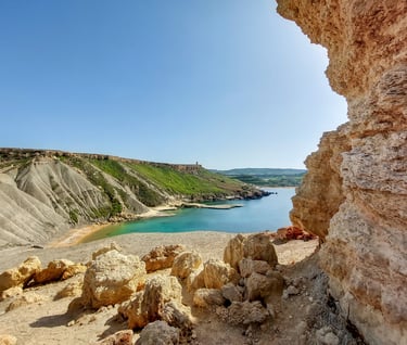malta clay cliffs ghajn tuffieha riviera beach qarraba bay