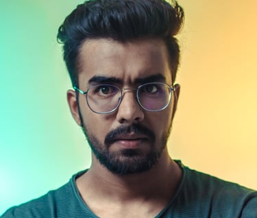 suspicious man with glasses and beard 