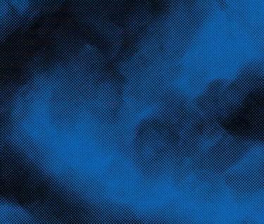 Abstract pattern of black #1A1A1A halftone dots on a stark blue #0050B3 background, vintage printing press defect style, high contrast, bold graphic.