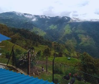 Paisaje Finca Agroturistica cordillera de los andes Cajamarca, Tolima, Colombia