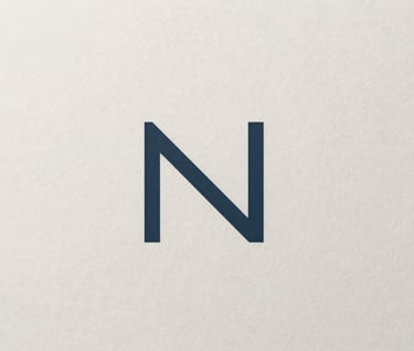 A minimalist brand logo centered on a textured paper background. The logo is a simple geometric glyph in #1C2826. The paper is an off-white #F0F4F4. Elegant and high-end feel.