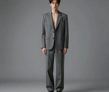 Full length editorial photo of a model in a minimal grey room, high contrast, studio lighting generated by AI, palette of #1A202C and #E0FBFC, clean and professional.