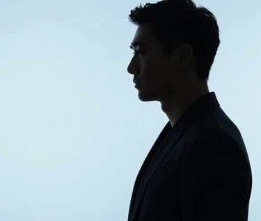 Artistic shot of a digital silhouette against a clean #E0FBFC backdrop, minimalist and elegant, professional high-end studio photography feel.