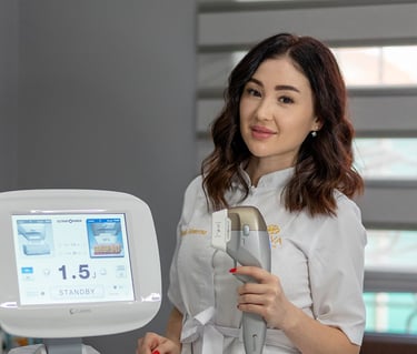 a woman in a white shirt is holding a hair dryer